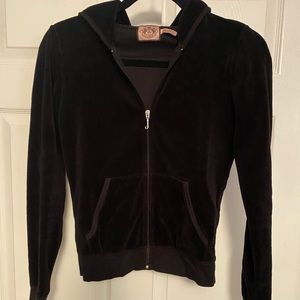 Juicy Couture Black Velour Zip Up Jacket